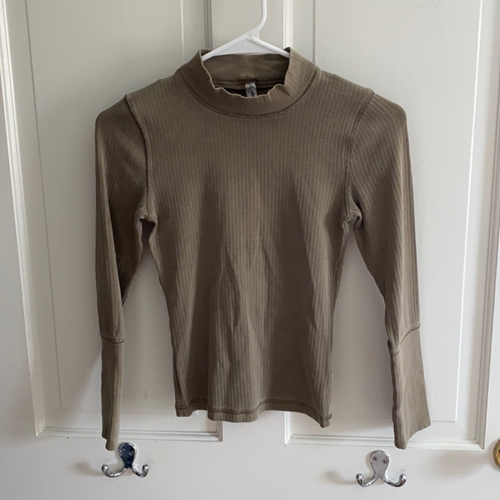 Free People Green Rickie Top